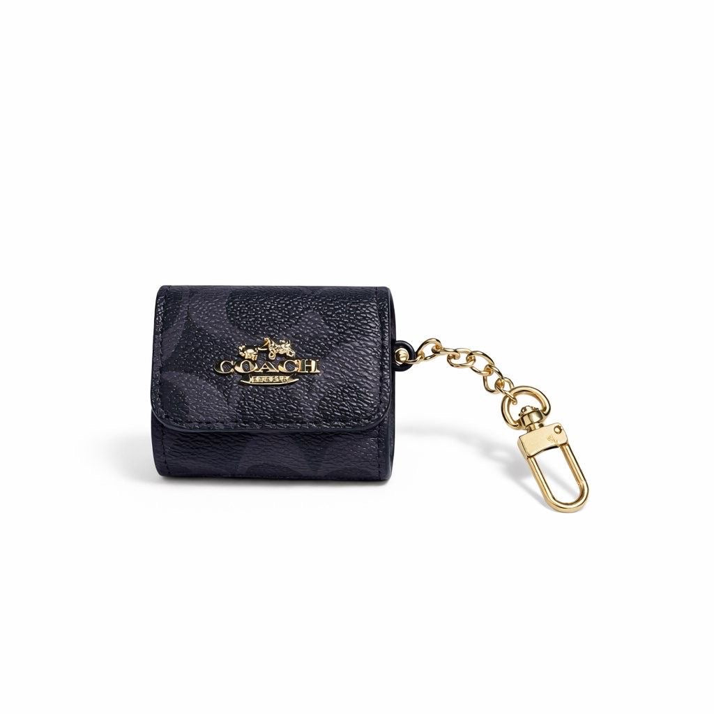 Airpods Case black with Coach-inspired logo