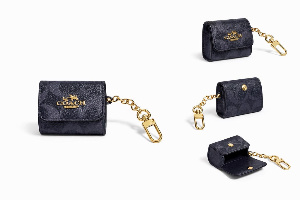 Airpods Case black with Coach-inspired logo