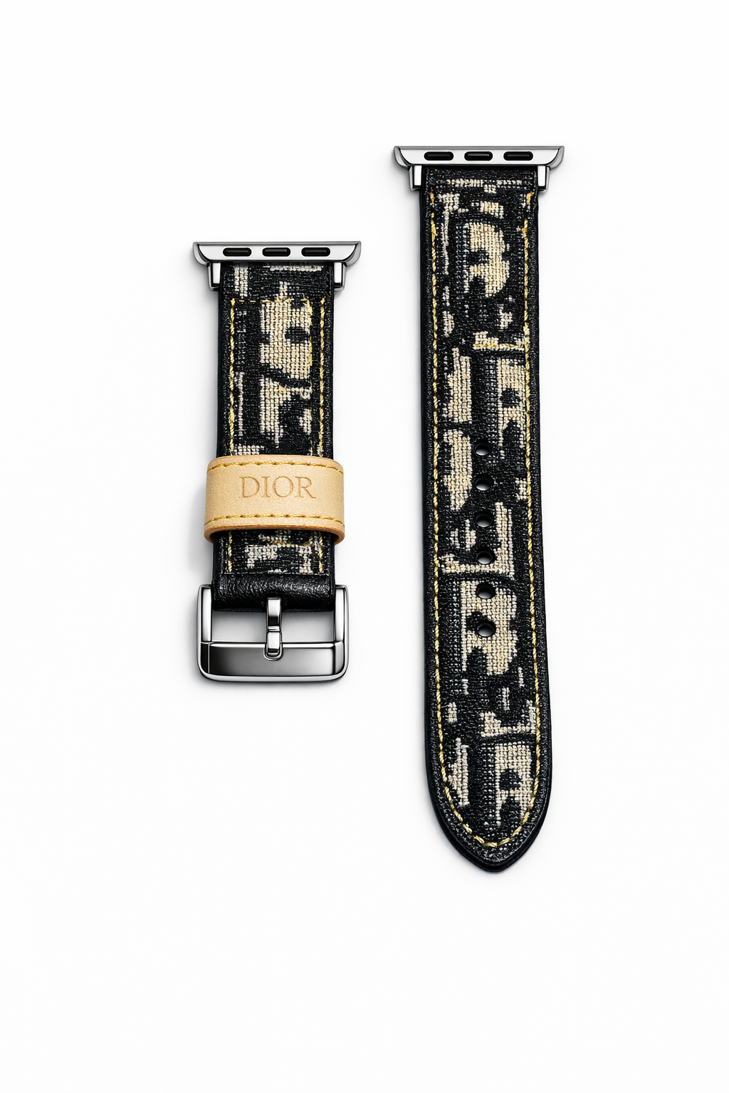 CD monogram print embroided Apple watch band.