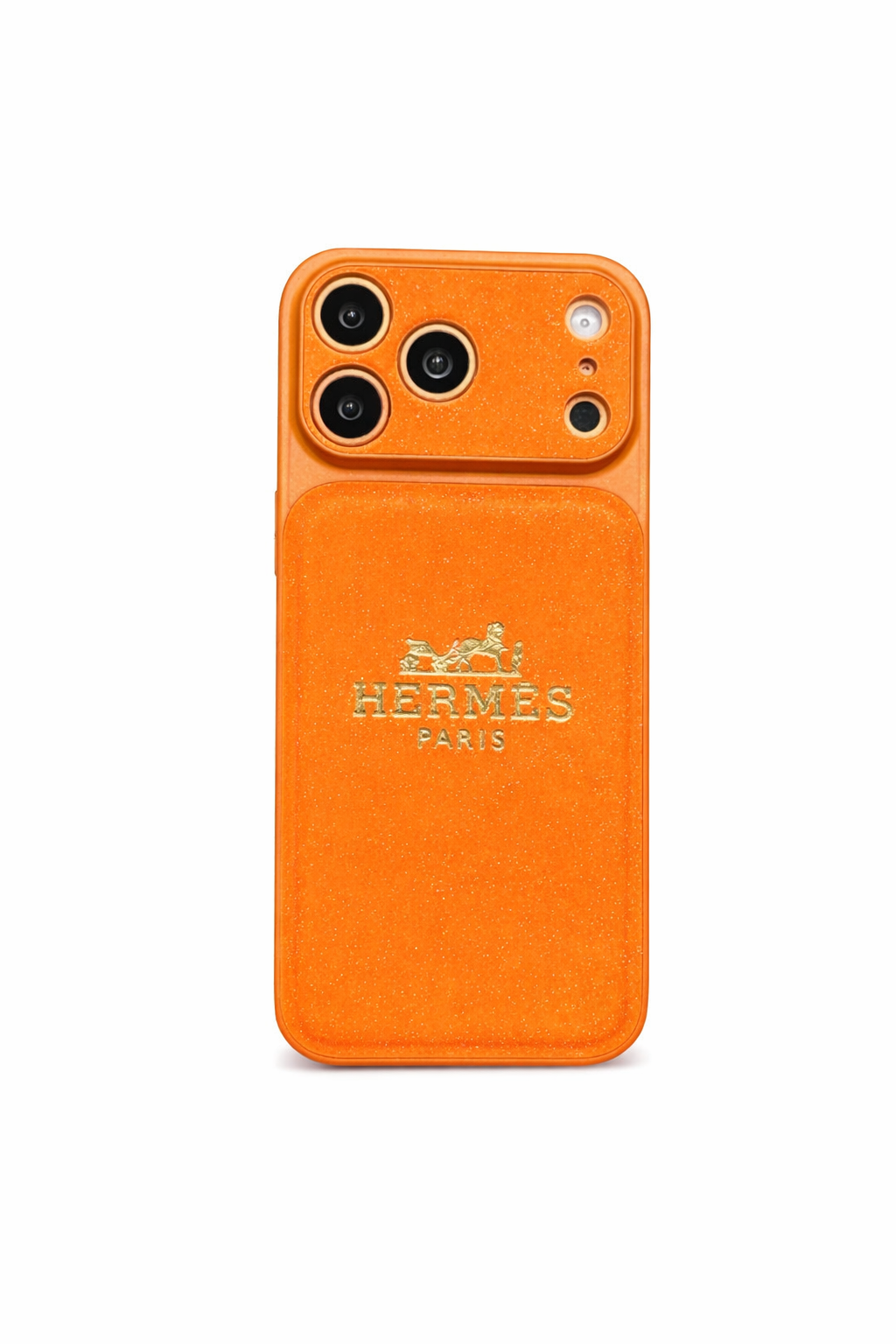 luxury case orange with glitter coating