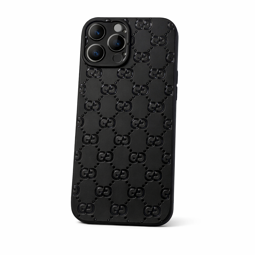 Luxury Case monogram matt black inspired by Gucci
