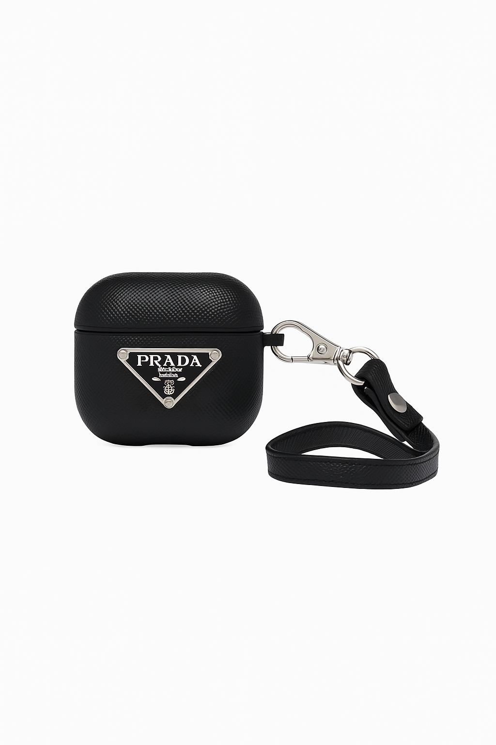 Airpods Case black with metal triangular logo